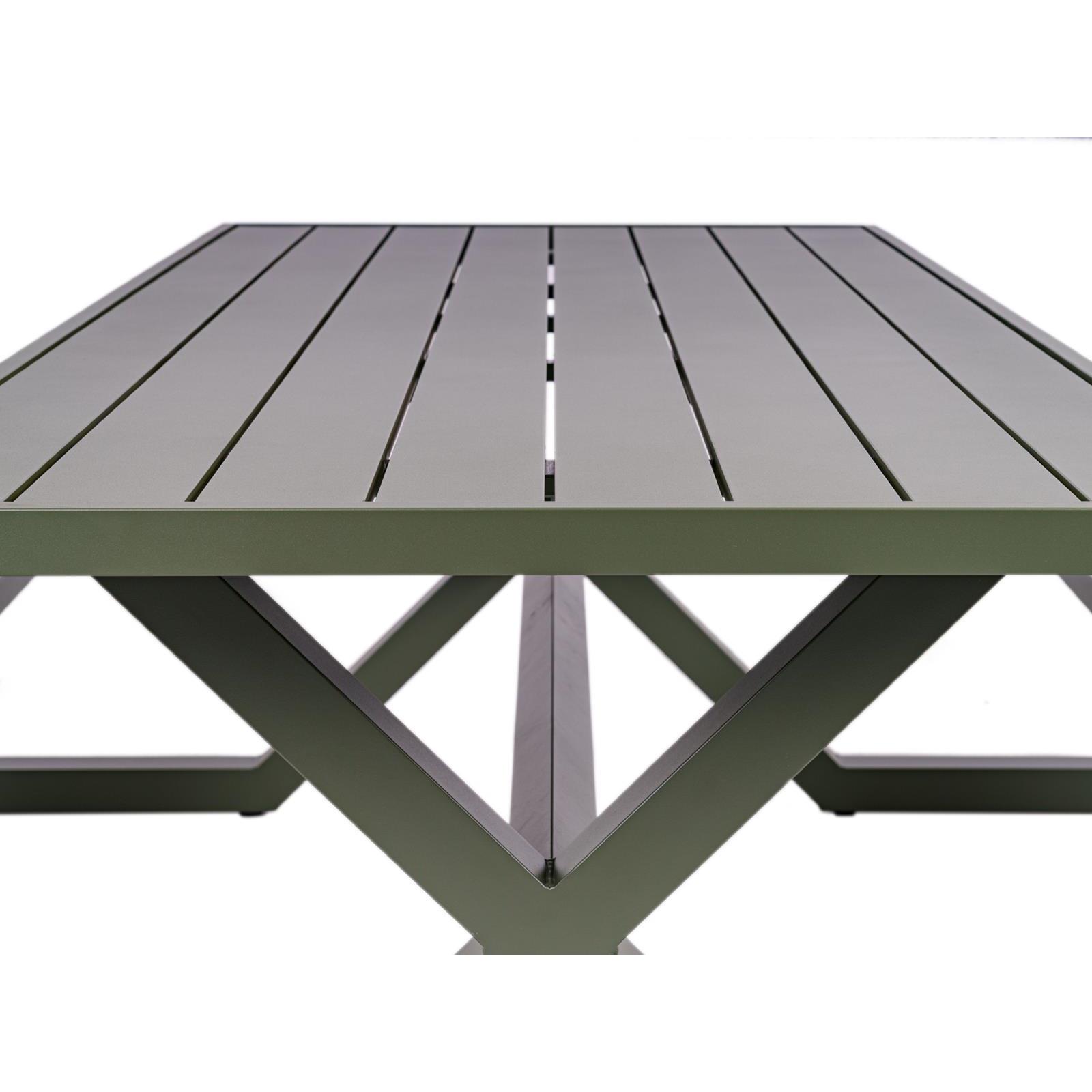Aluminium picknicktafel Dex 200 cm olijfgroen