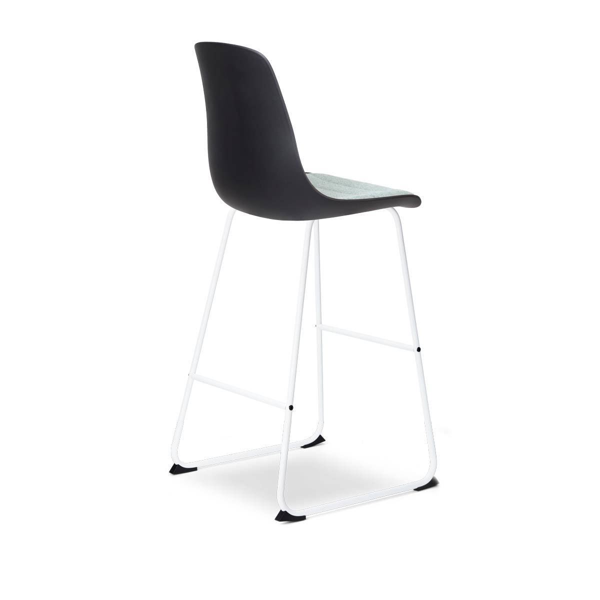 Nolon Nino-Liv Barkruk Zwart - Zacht Groen Kussen - Wit Frame - 75 cm