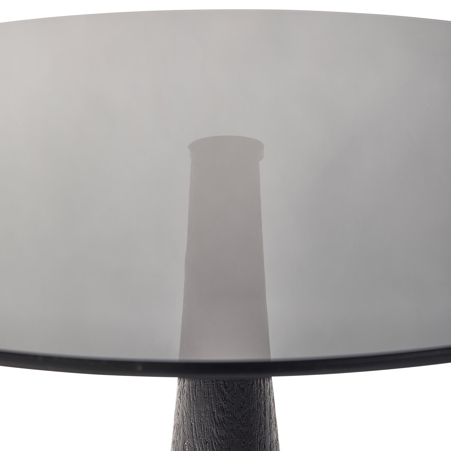 WOOOD Soya Bijzettafel - Mango Hout|Glas - Zwart - 43x60x60