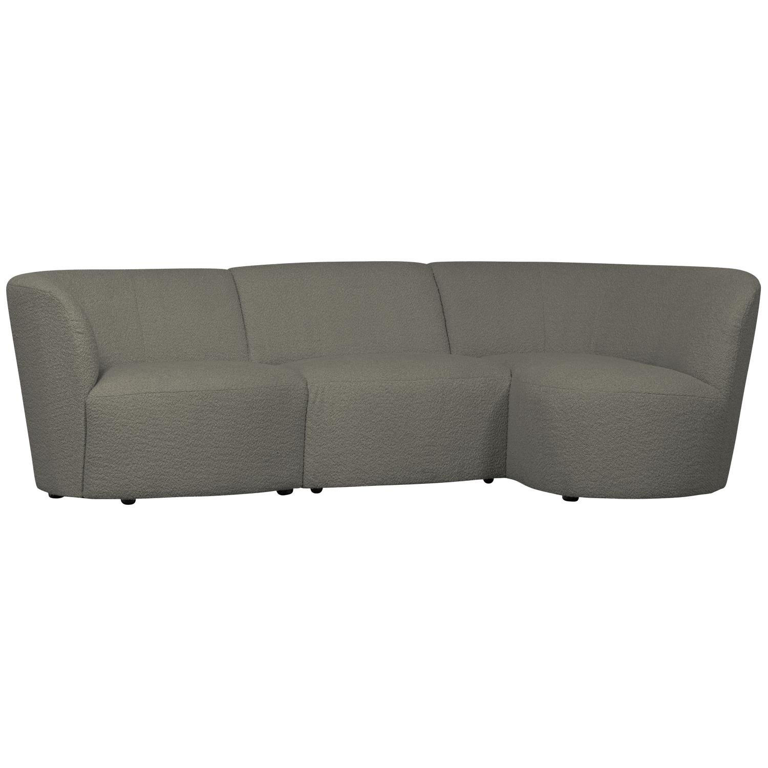 WOOOD Coco 3-Zits Ronding Rechts - Bouclé - Warm Groen - 70x230x138