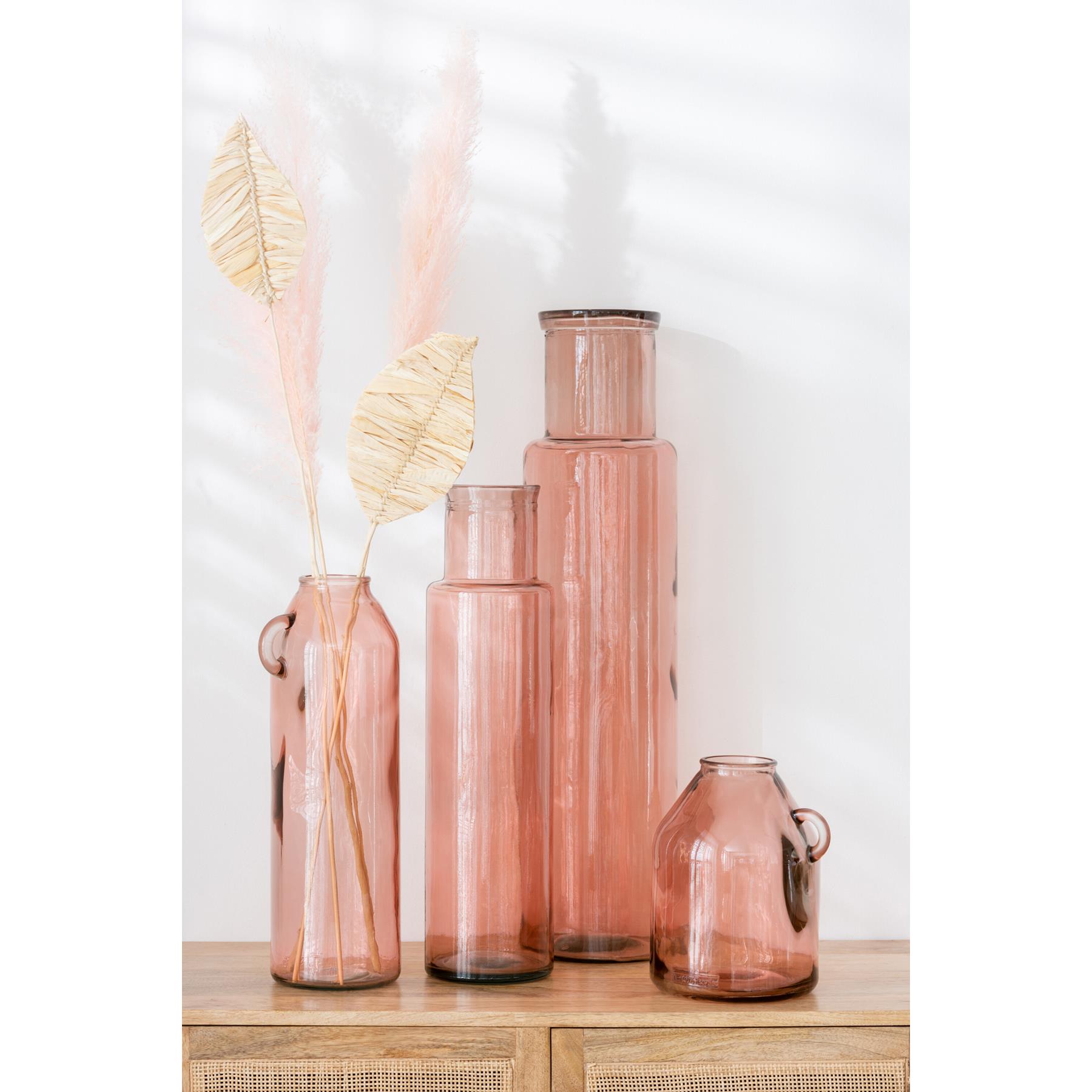 J-Line vaas Cilinder - glas - lichtroze - small - 44.5 cm hoog