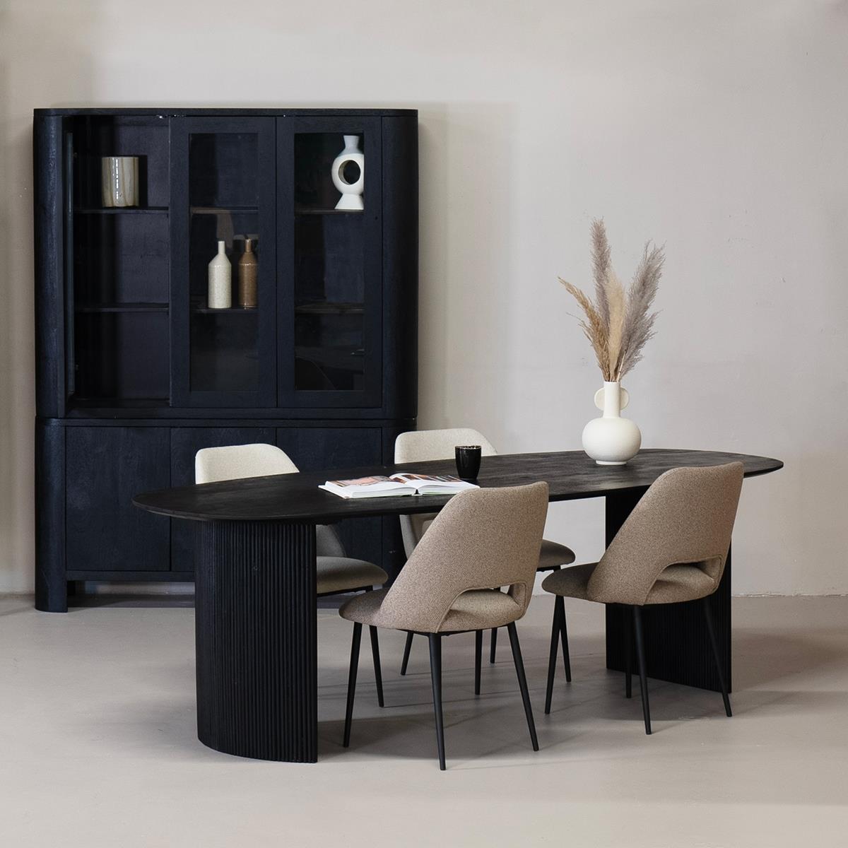 Giga Meubel - Eettafel 200cm Deens Ovaal - Zwart - Mangohout