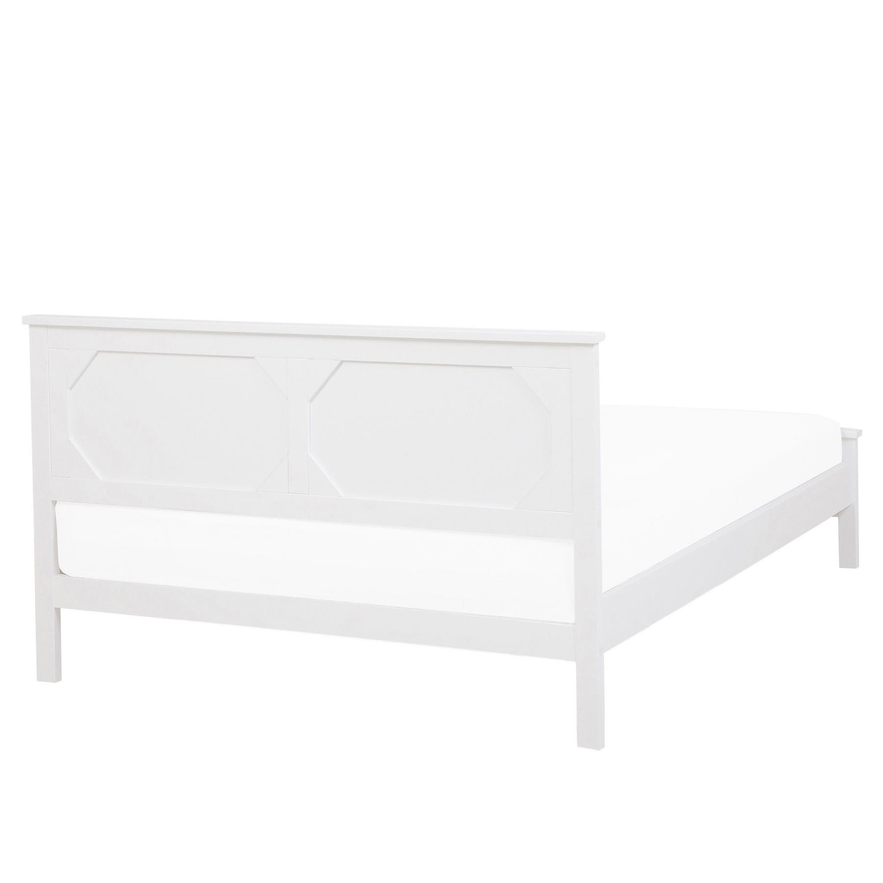 Beliani - OLIVET - Tweepersoonsbed - Wit - 160 x 200 cm - Dennenhout