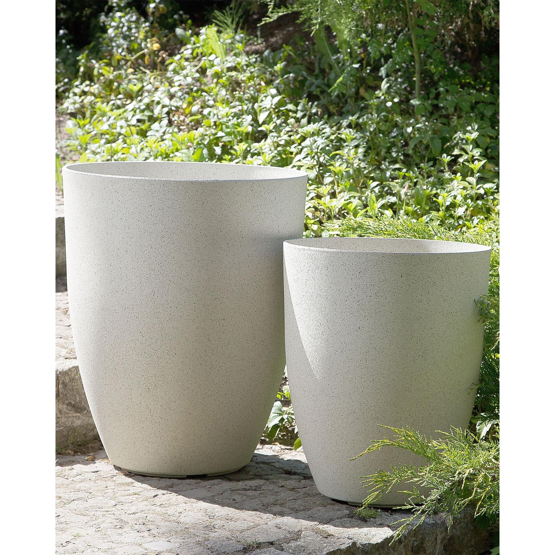 Beliani - CROTON - Bloempot set van 2 - Wit - 35 cm - Stenenmix