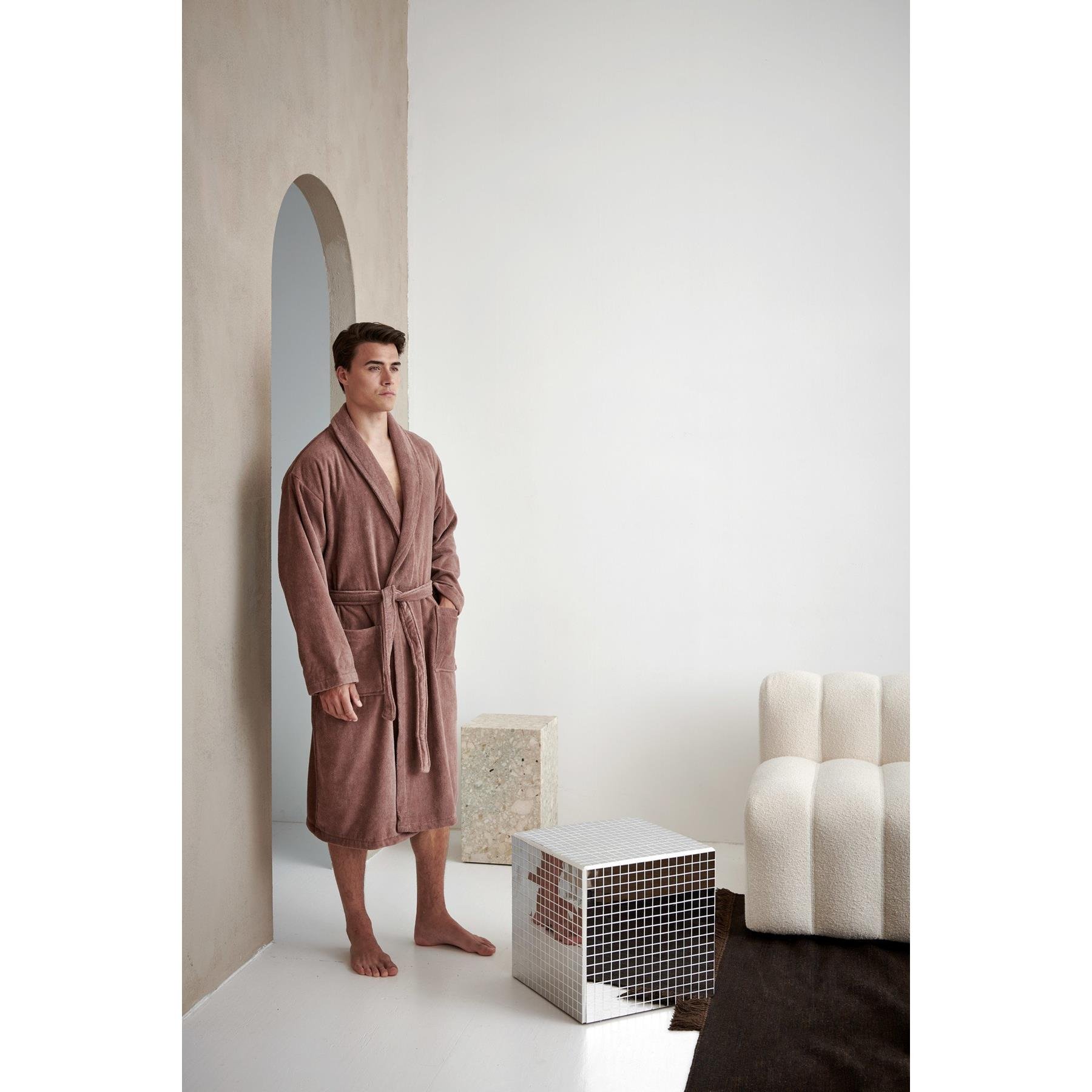 Prestige Badjas Sepia Pink | XXL | Roze | Katoen