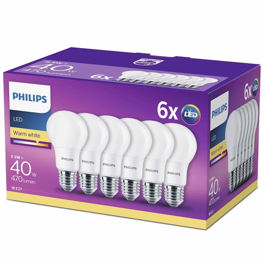 Philips LED-lampen 5,5 W 470 lumen 6 st 929001234291
