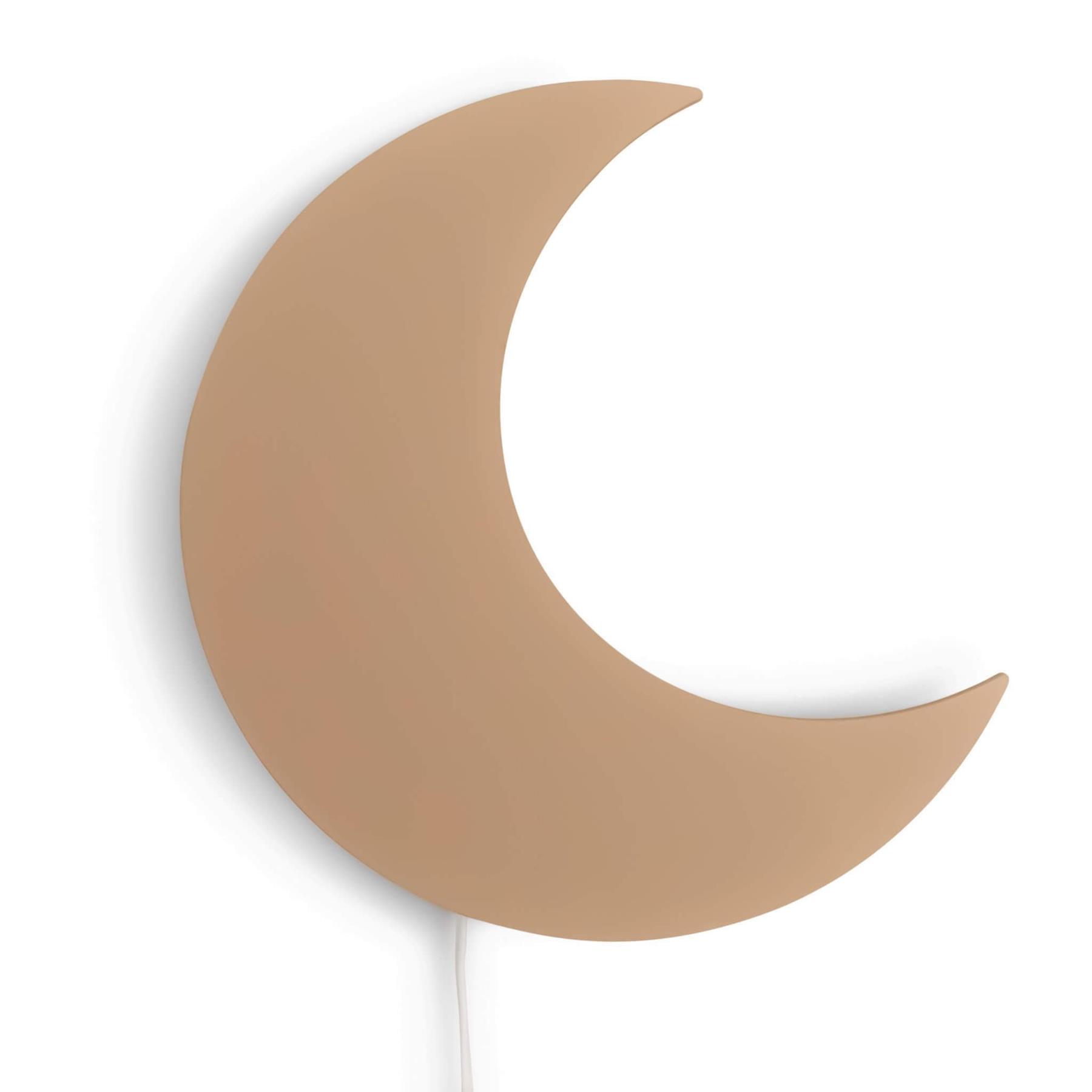 Houten wandlamp kinderkamer | Maan - spiced honey