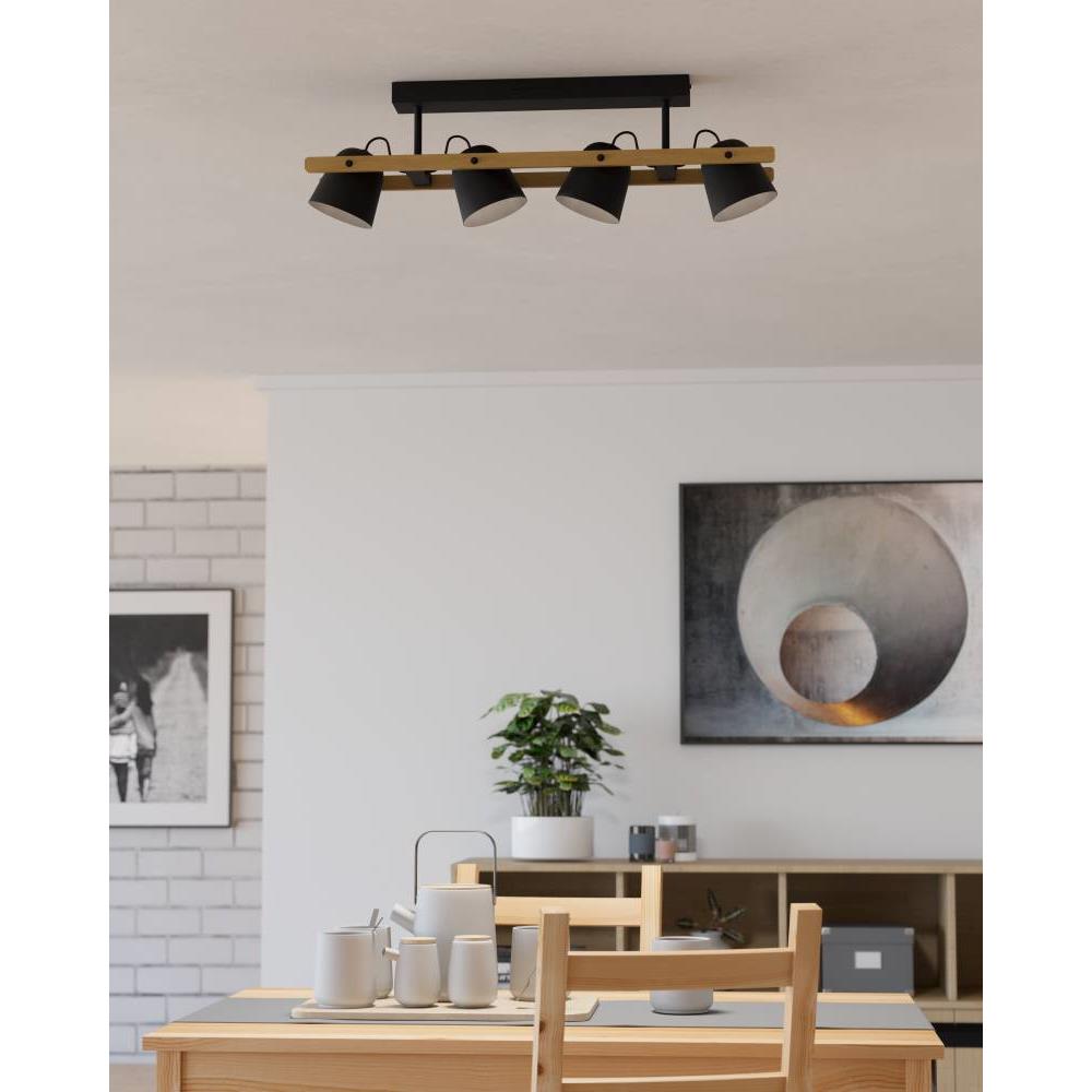 EGLO connect.z Hornwood-Z Plafondlamp - 78 cm - Zwart|Bruin - RGB