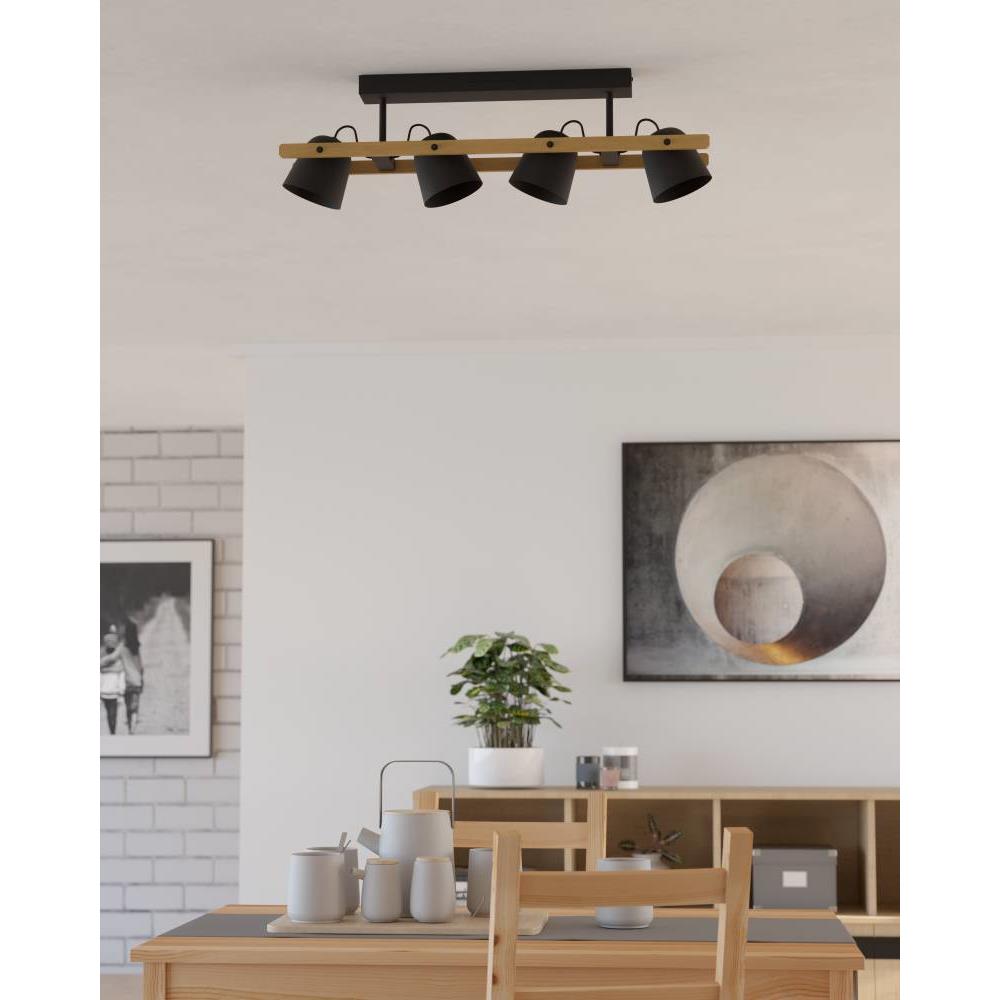 EGLO connect.z Hornwood-Z Plafondlamp - 78 cm - Zwart|Bruin - RGB