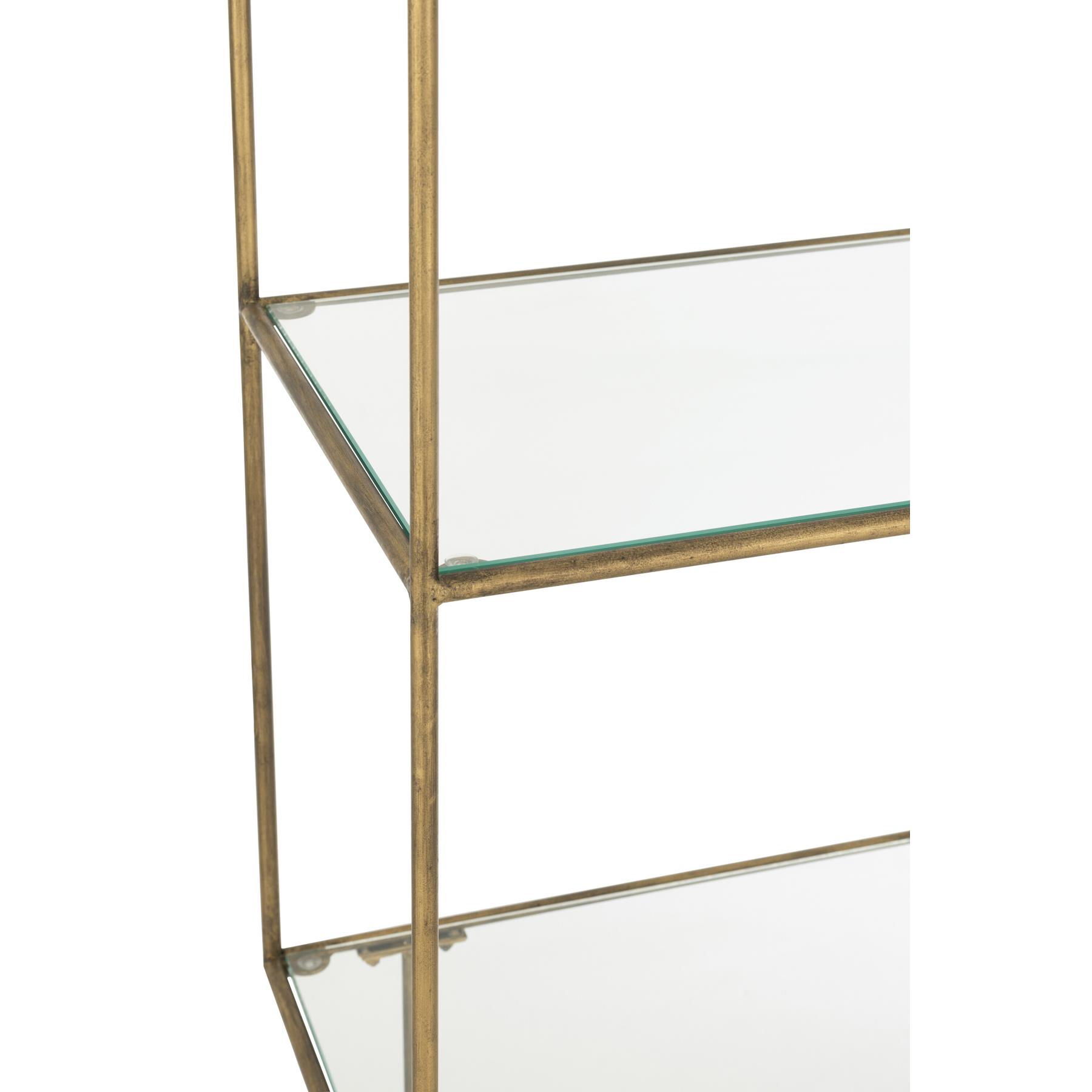 J-Line rek 3 Legplanken - metaal|glas - goud