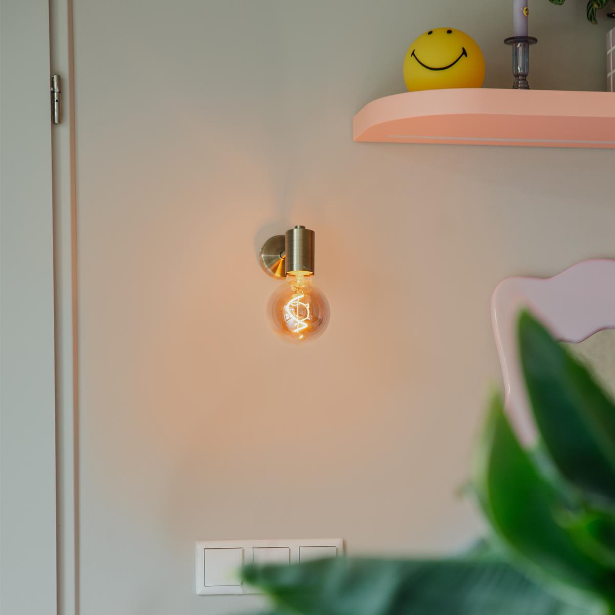 QAZQA Industriële wandlamp brons - Facil