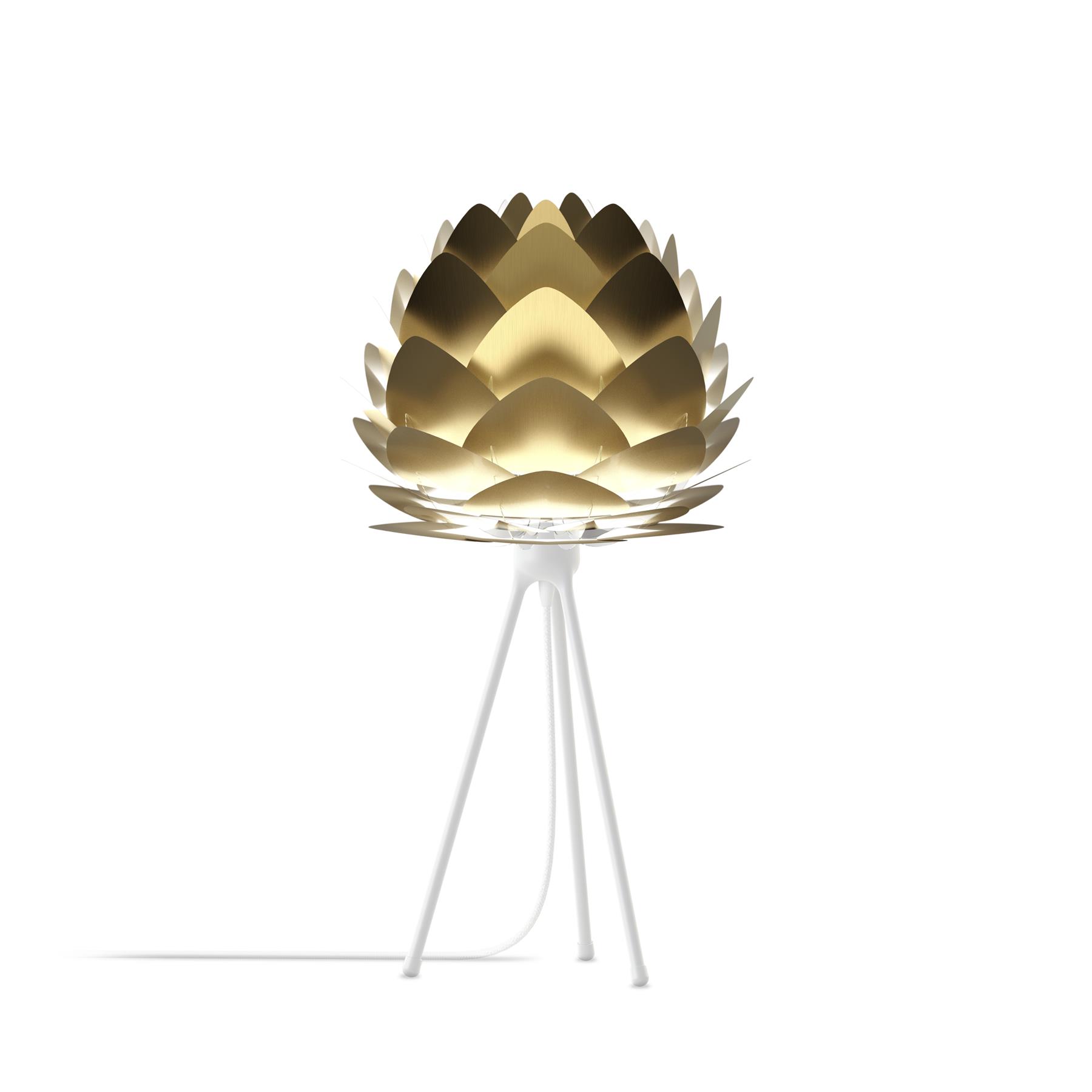 Umage Aluvia Mini tafellamp brushed brass - met tripod wit - Ø 40 cm