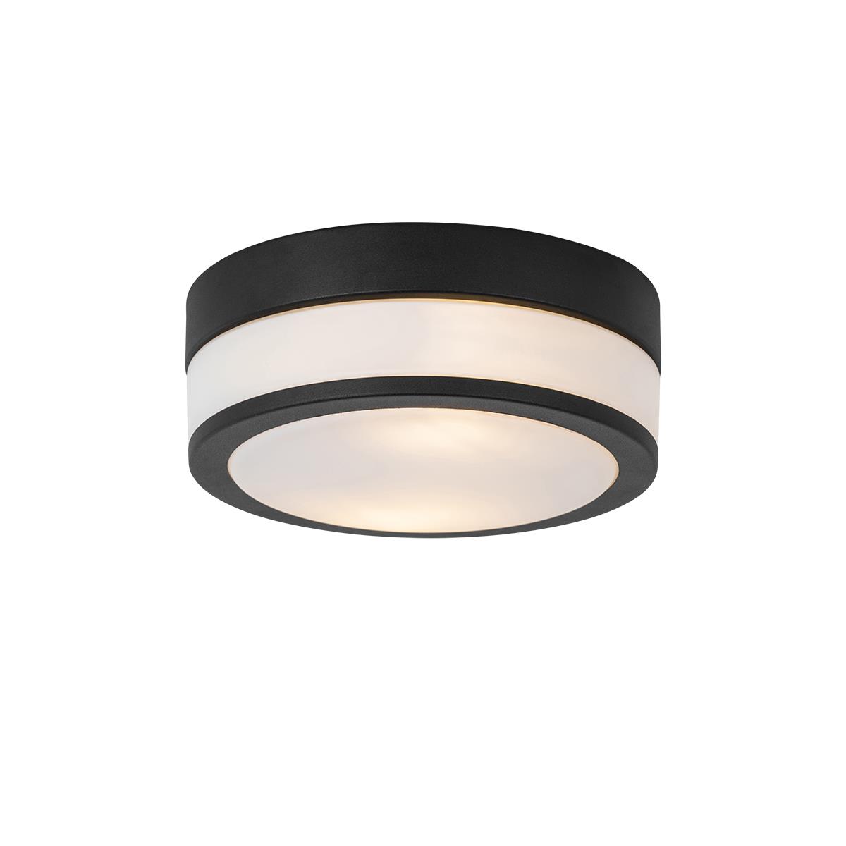 QAZQA Moderne plafondlamp zwart 23 cm IP44  - Flavi