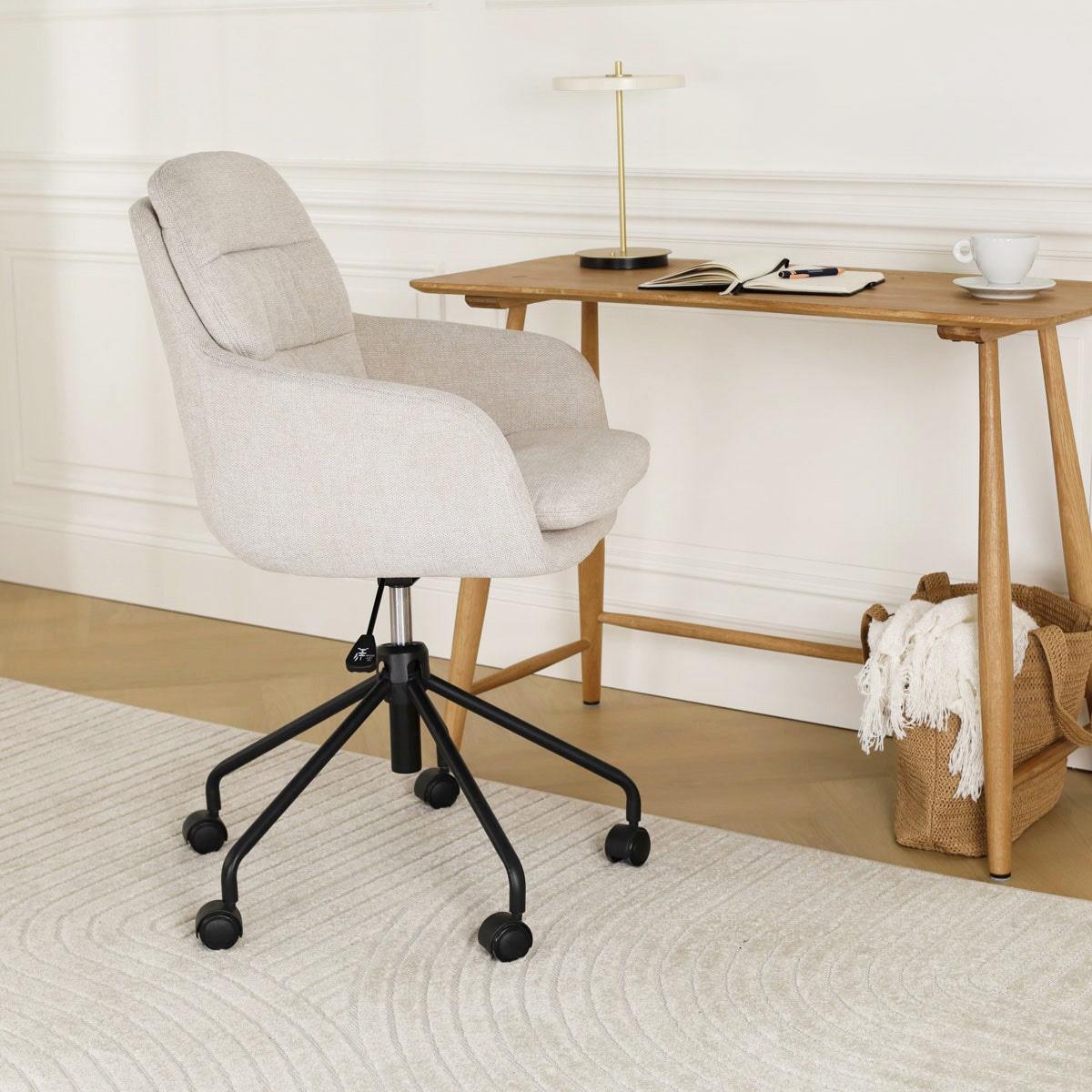 Nolon Nout-Mia Bureaustoel Beige - met Armleuning - Zwart