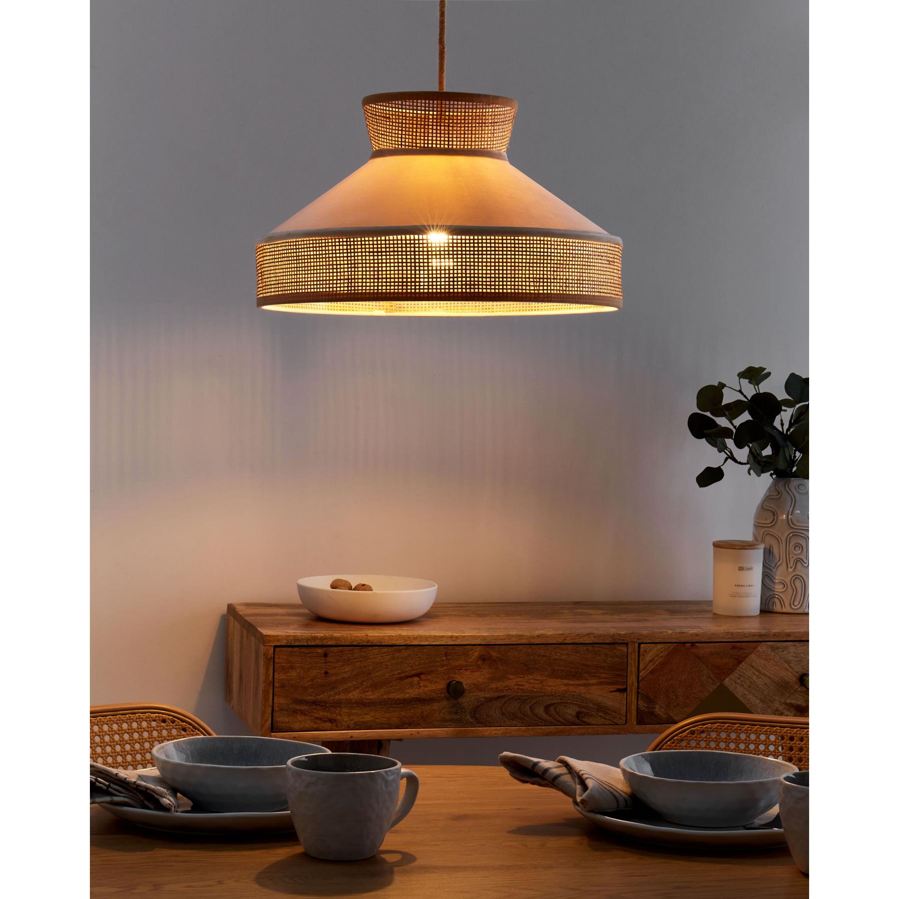 Beliani - BATALI - Hanglamp - Beige|Naturel - Rotan