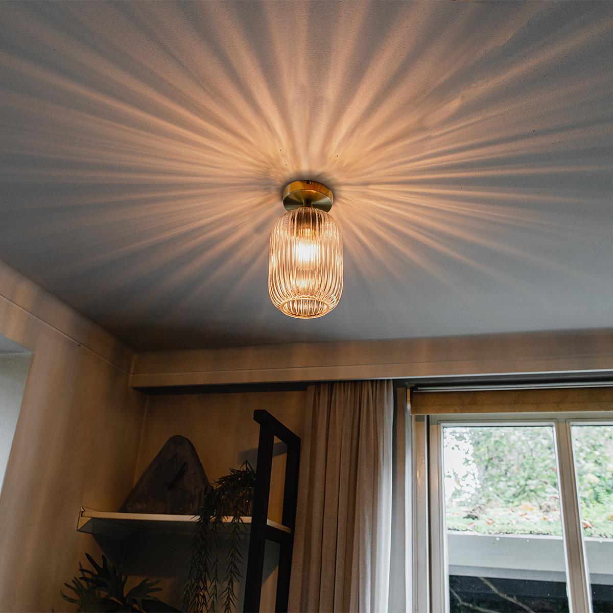 QAZQA Smart plafondlamp messing incl. Wifi A60 - Banci