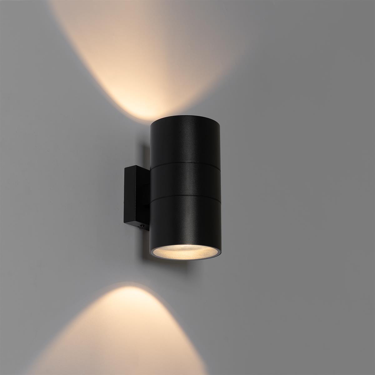 QAZQA Professional Buiten wandlamp zwart 2-lichts AR111 IP44 - Duo