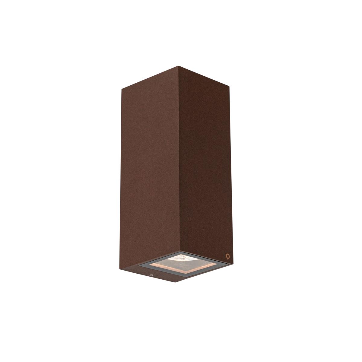 QAZQA Industriële wandlamp roestbruin 2-lichts AR70 IP54 - Baleno