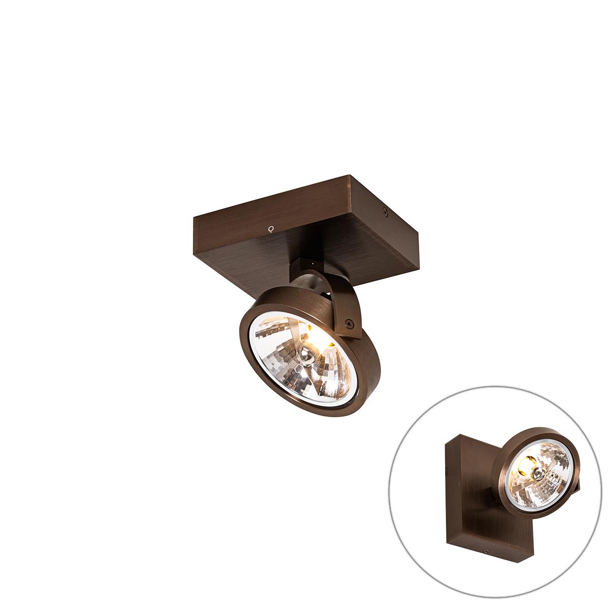 QAZQA Design spot donkerbrons draai en kantelbaar - Go