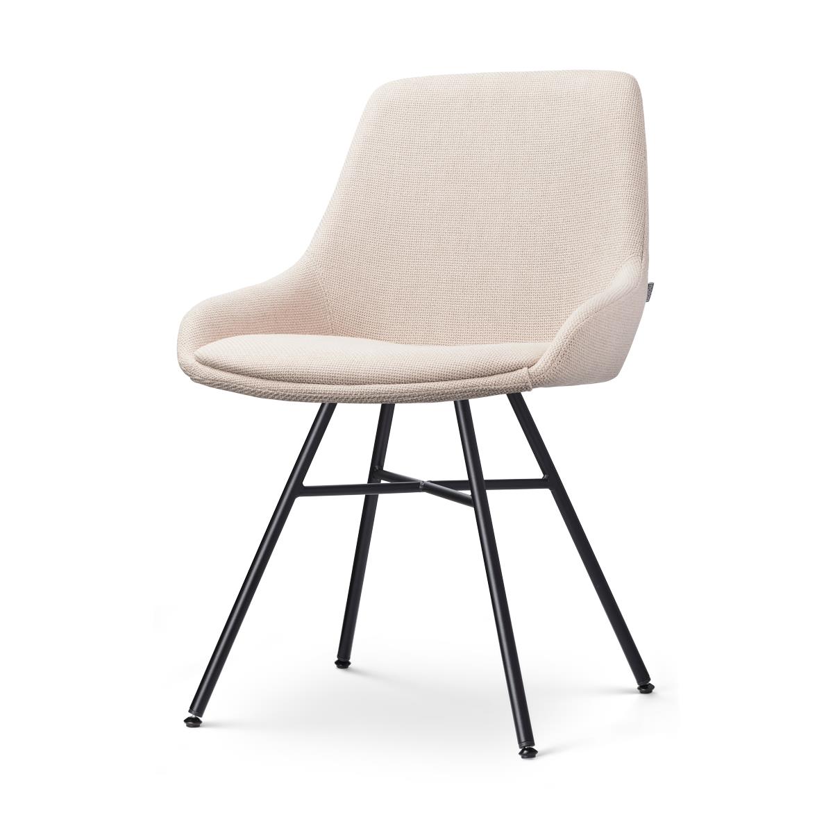 Nolon Noa-Isa Eetkamerstoel Beige - Stof - Zwart Onderstel