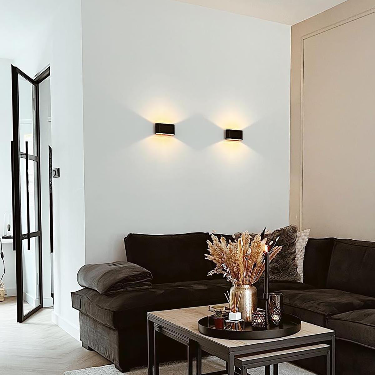 QAZQA Smart wandlamp zwart 24 cm incl. 2 Wifi G9 - Otan
