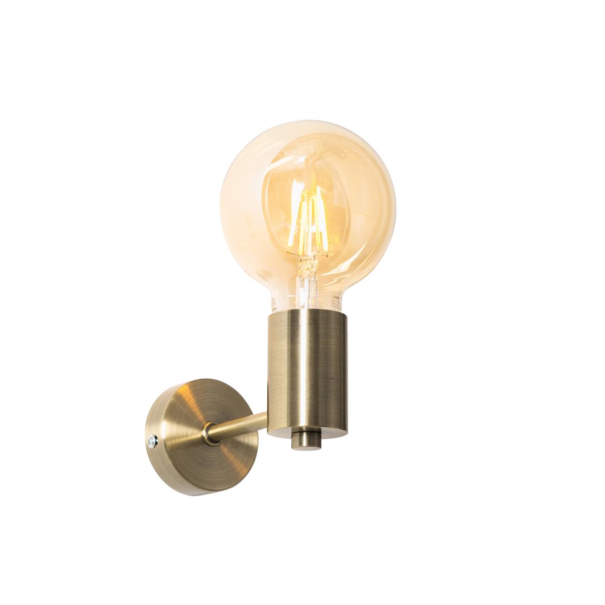 QAZQA Industriële wandlamp brons - Facil