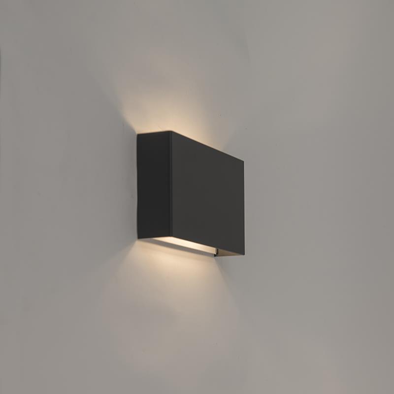 QAZQA Smart wandlamp zwart 24 cm incl. 2 Wifi G9 - Otan