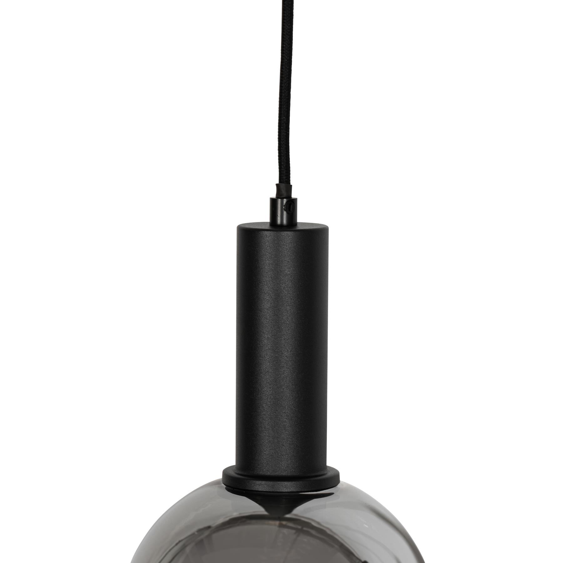 QAZQA Art Deco hanglamp zwart met smoke glas 4-lichts - Josje