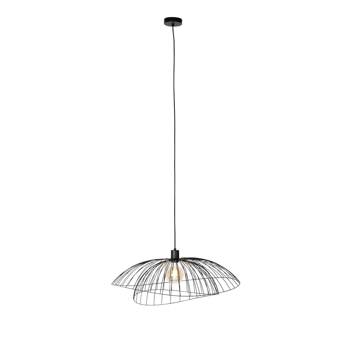 QAZQA Smart hanglamp zwart 66 cm incl. Wifi G95 - Pua
