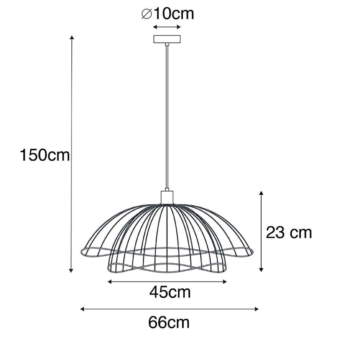 QAZQA Smart hanglamp zwart 66 cm incl. Wifi G95 - Pua