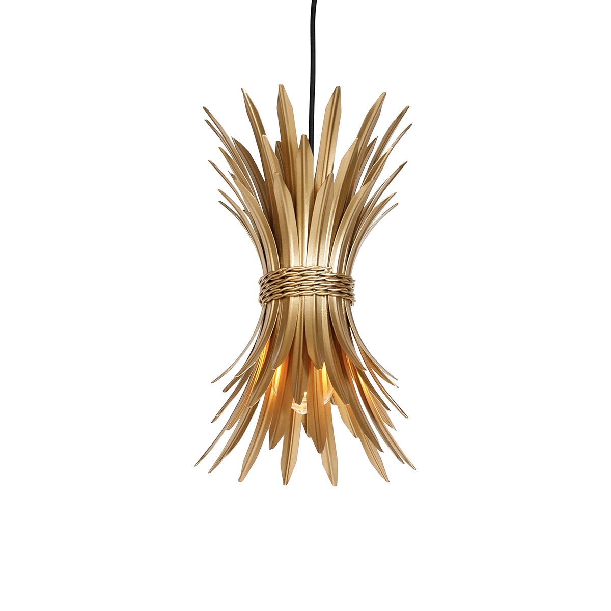 QAZQA Art Deco hanglamp goud met zwart - Wesley