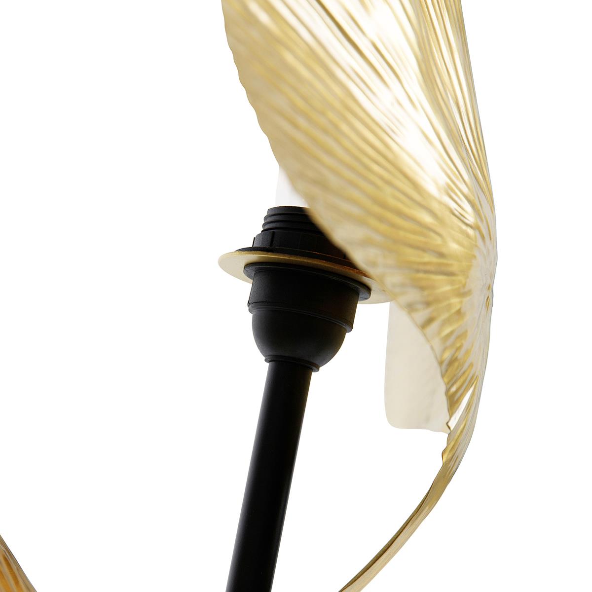 QAZQA Oosterse vloerlamp messing met zwart 2-lichts - Louka
