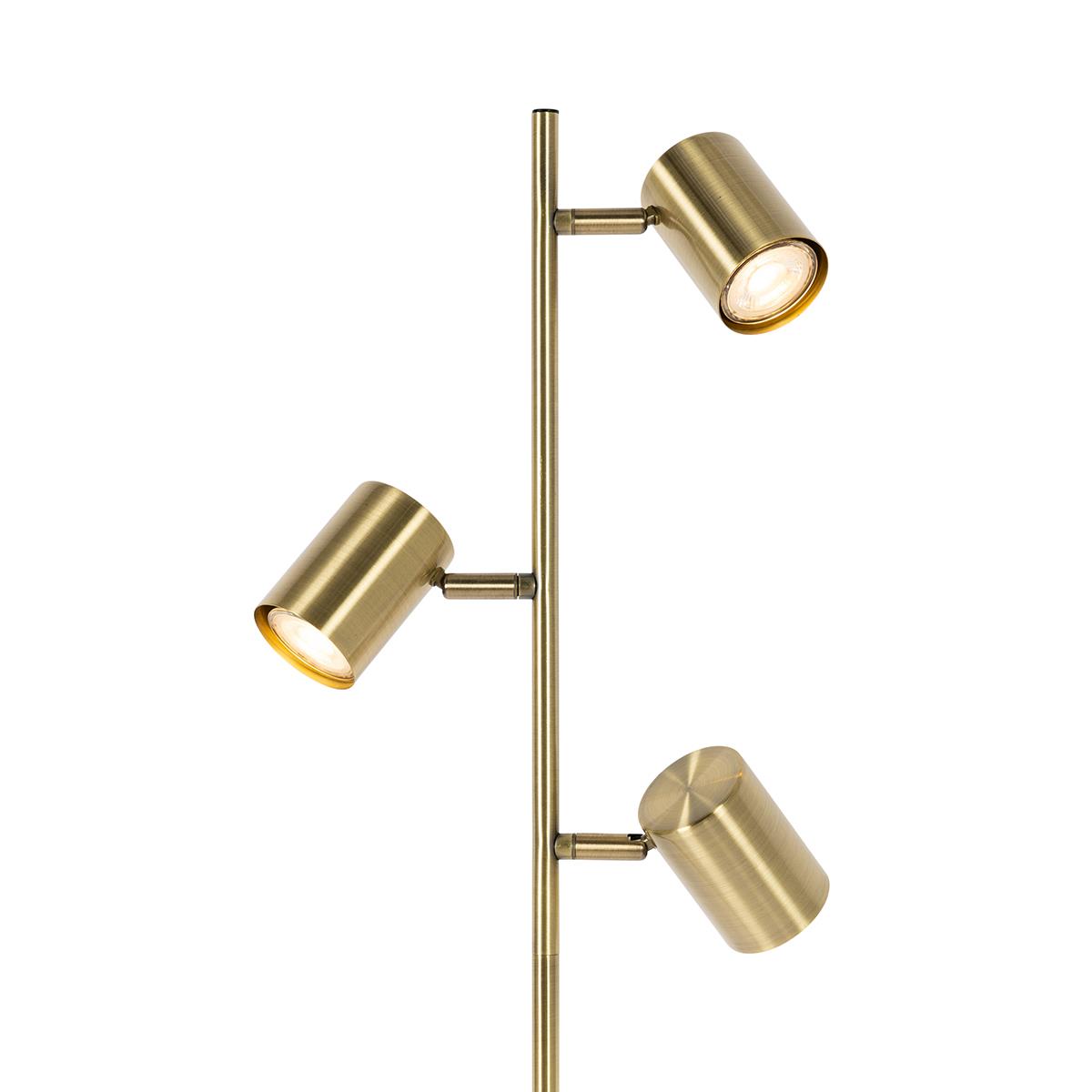 QAZQA Moderne vloerlamp brons 3-lichts - Jeana
