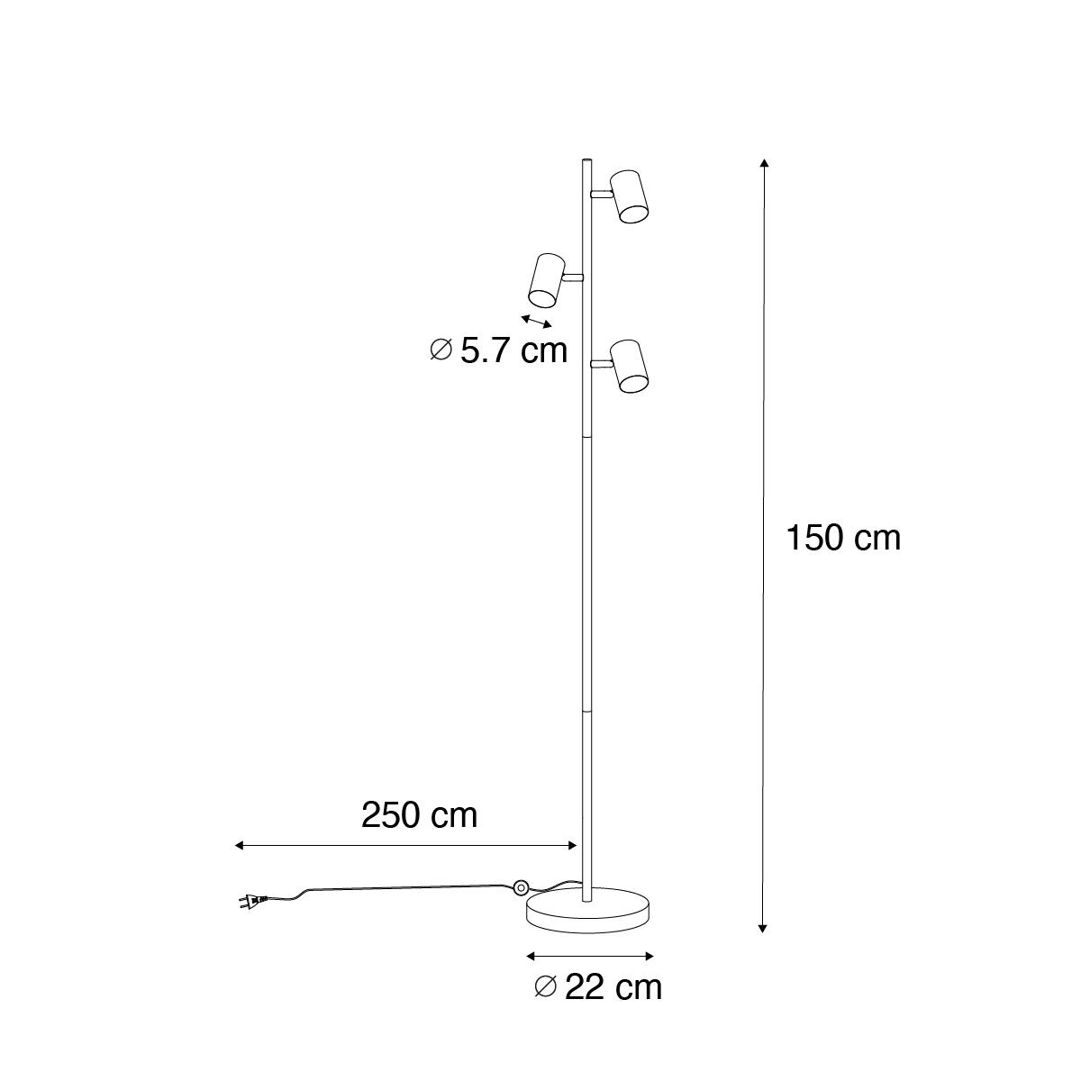 QAZQA Moderne vloerlamp brons 3-lichts - Jeana