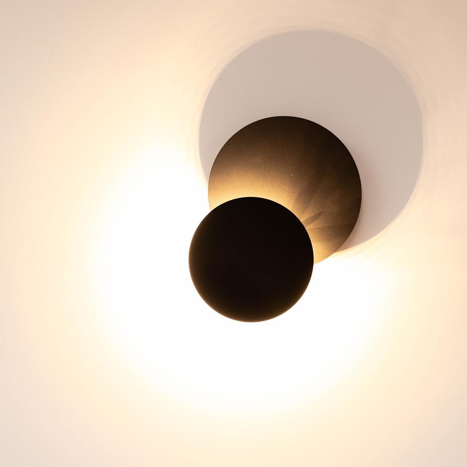Atmooz Nakai - Ronde Wandlamp - Zwart - LED - 20 x 20 x 9 cm