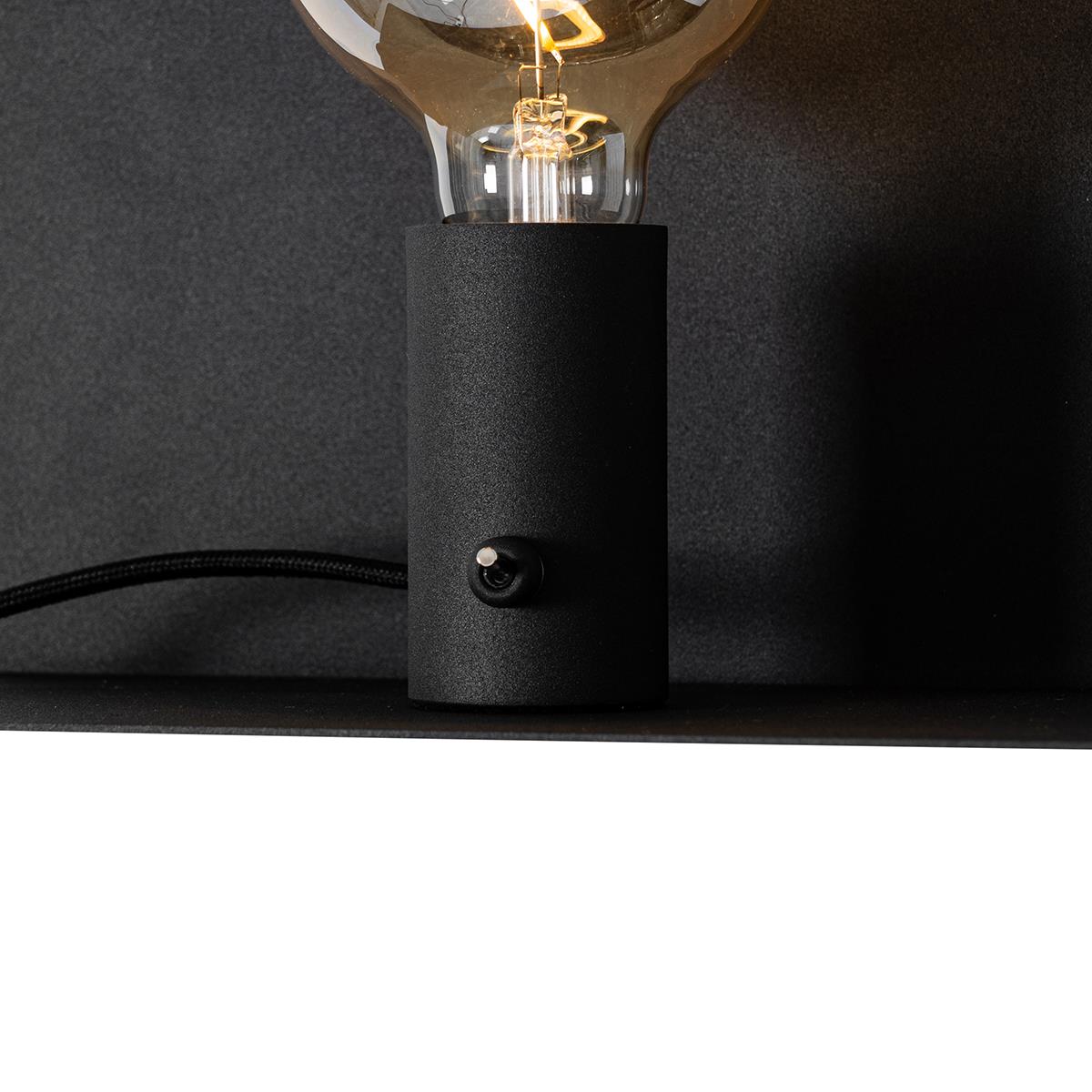 QAZQA Moderne wandlamp zwart magnetisch verstelbaar - Muro