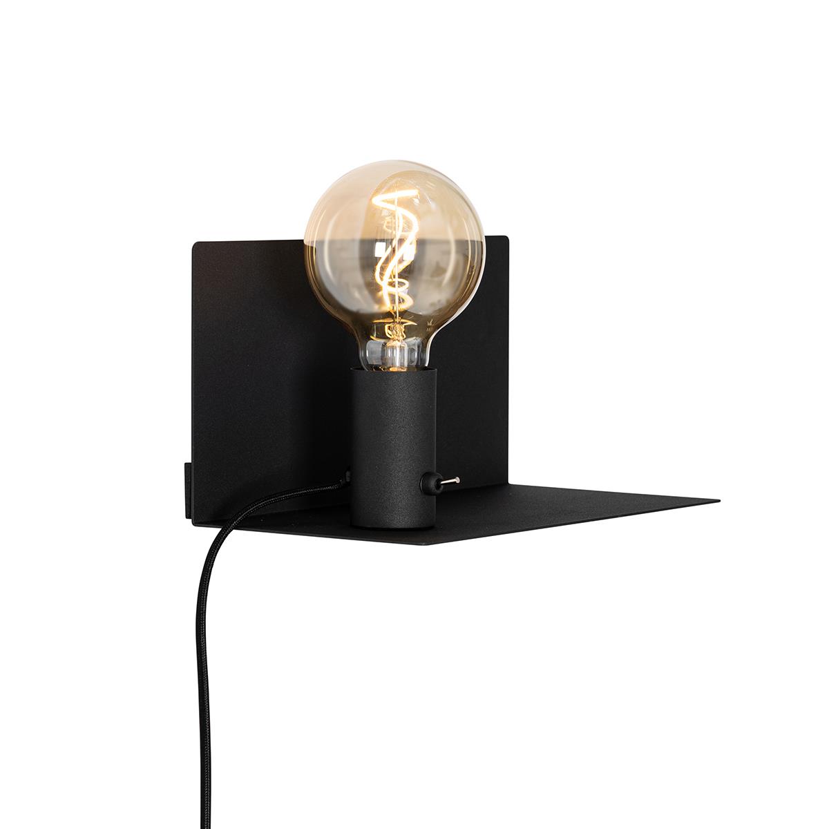 QAZQA Moderne wandlamp zwart magnetisch verstelbaar - Muro