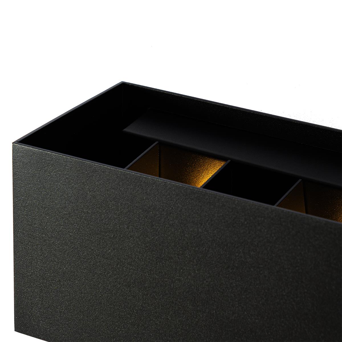 QAZQA Moderne wandlamp zwart rechthoekig 2-lichts - Edwin
