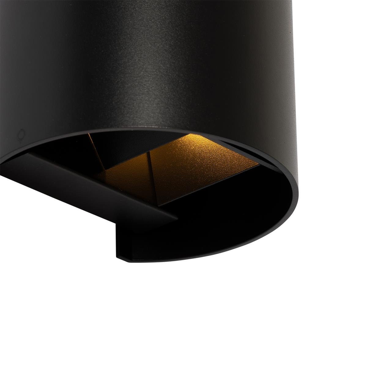 QAZQA Moderne wandlamp zwart met lichteffect rond - Edwin