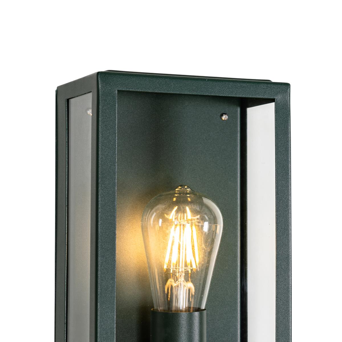 QAZQA Buiten wandlamp donker groen met schemersensor IP44 - Rotterdam