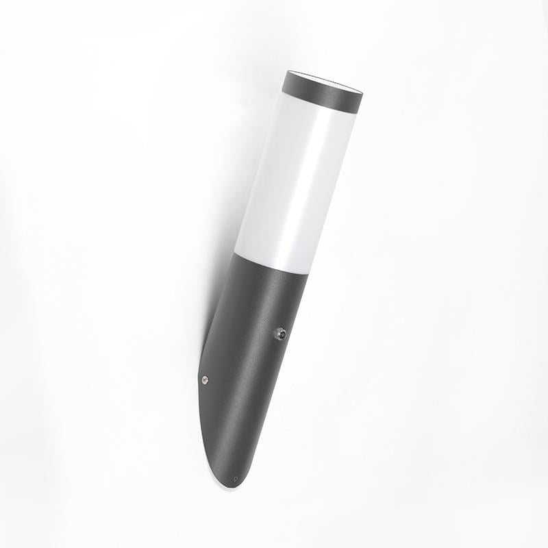 QAZQA Moderne buiten wandlamp donkergrijs IP44 met schemersensor  -