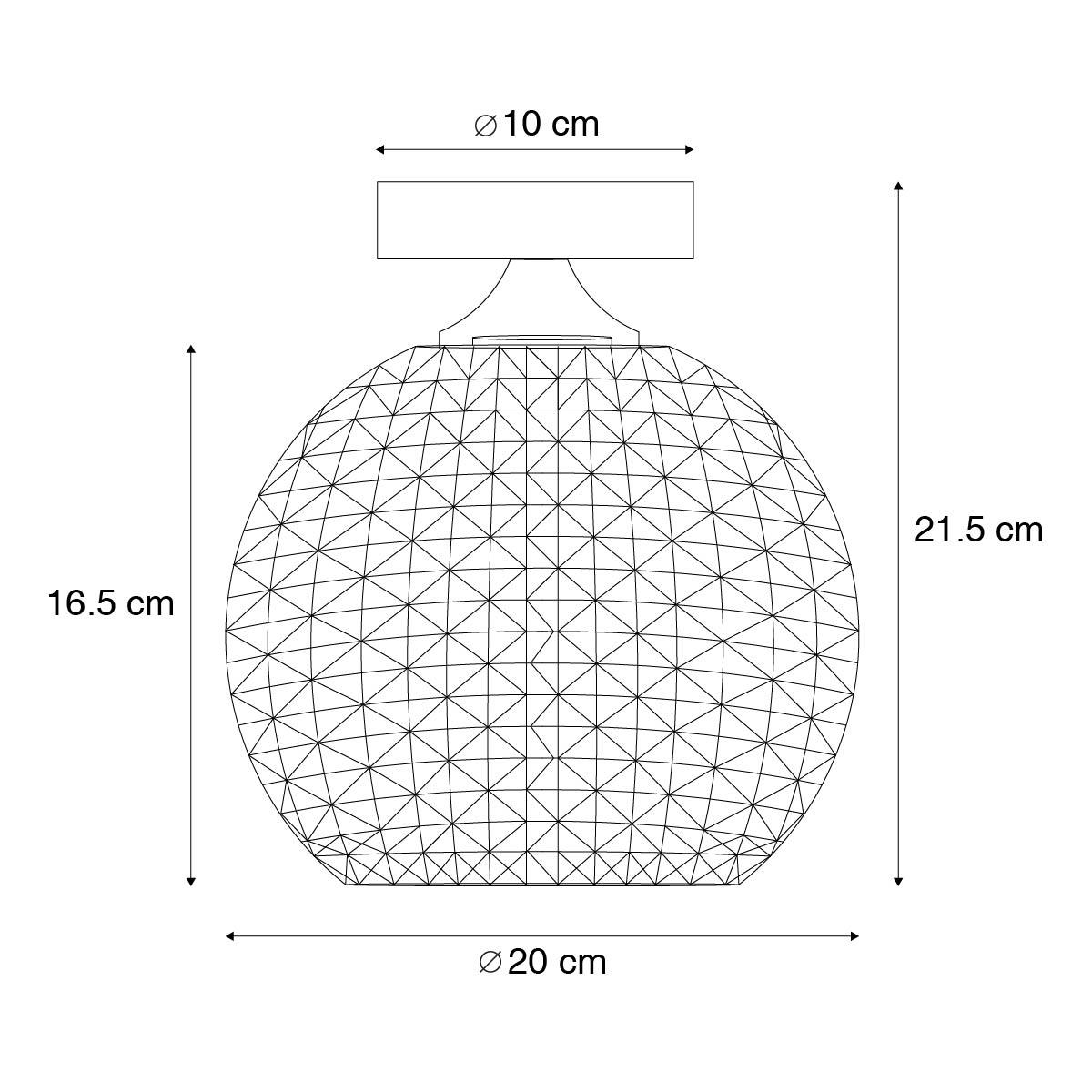 QAZQA Smart Art Deco plafondlamp messing incl. Wifi A60 - Sphere