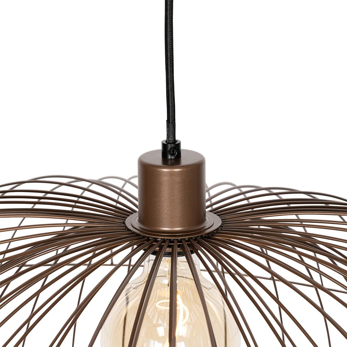 QAZQA Design hanglamp donkerbrons 66 cm - Pua