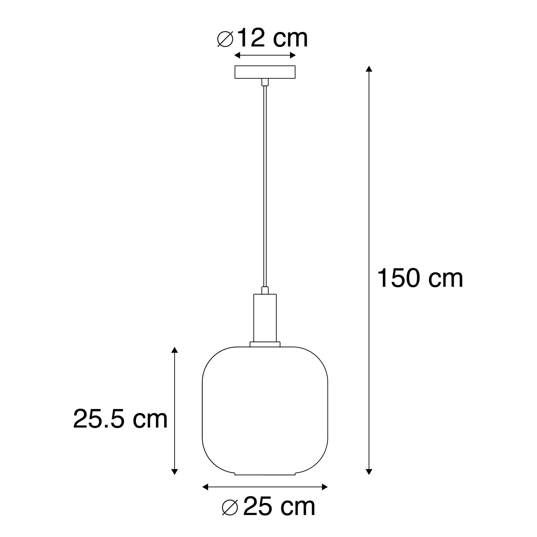 QAZQA Smart hanglamp zwart met goud en smoke glas incl. Wifi A60 -