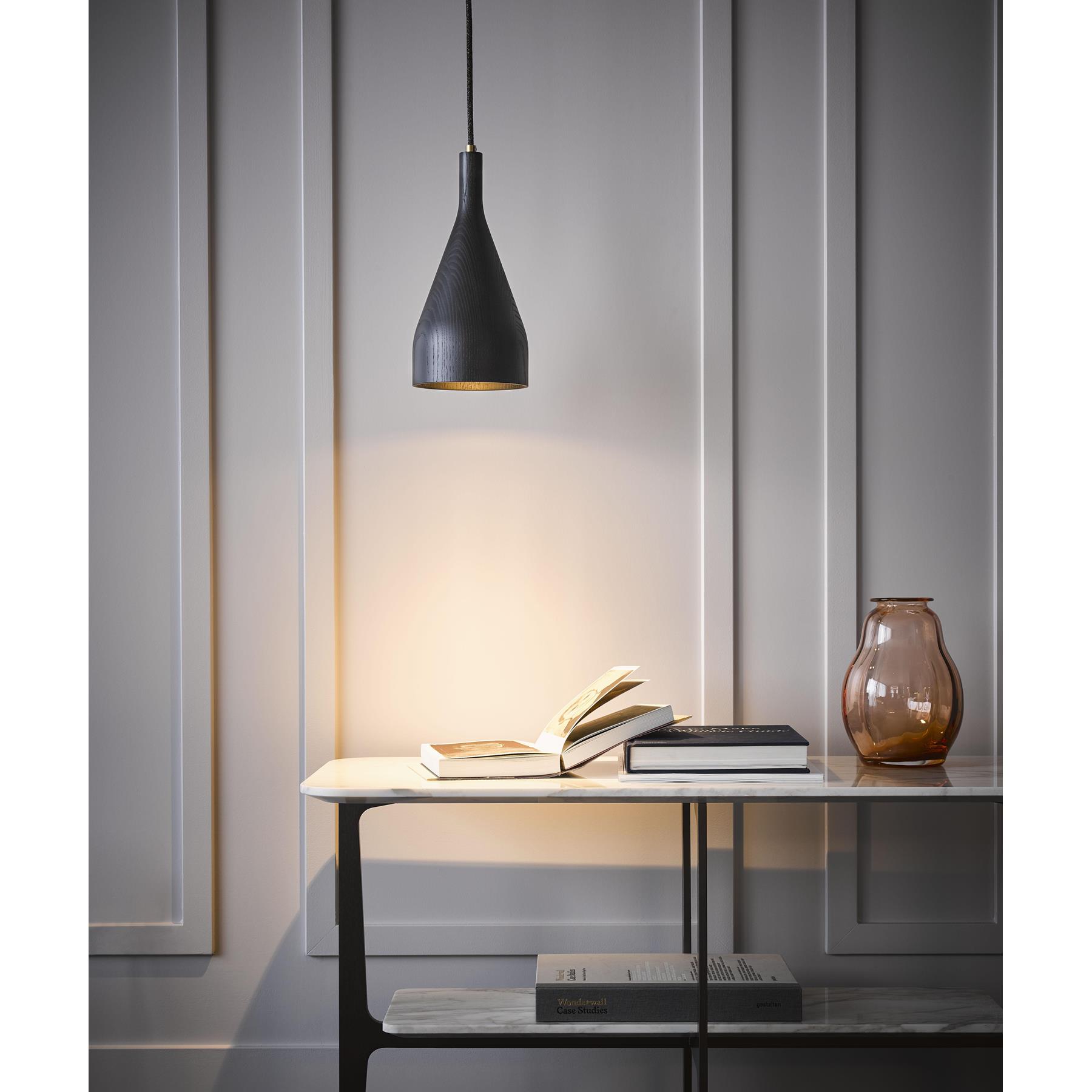 Hollands Licht Timber hanglamp medium Ø10 eiken, zwart snoer