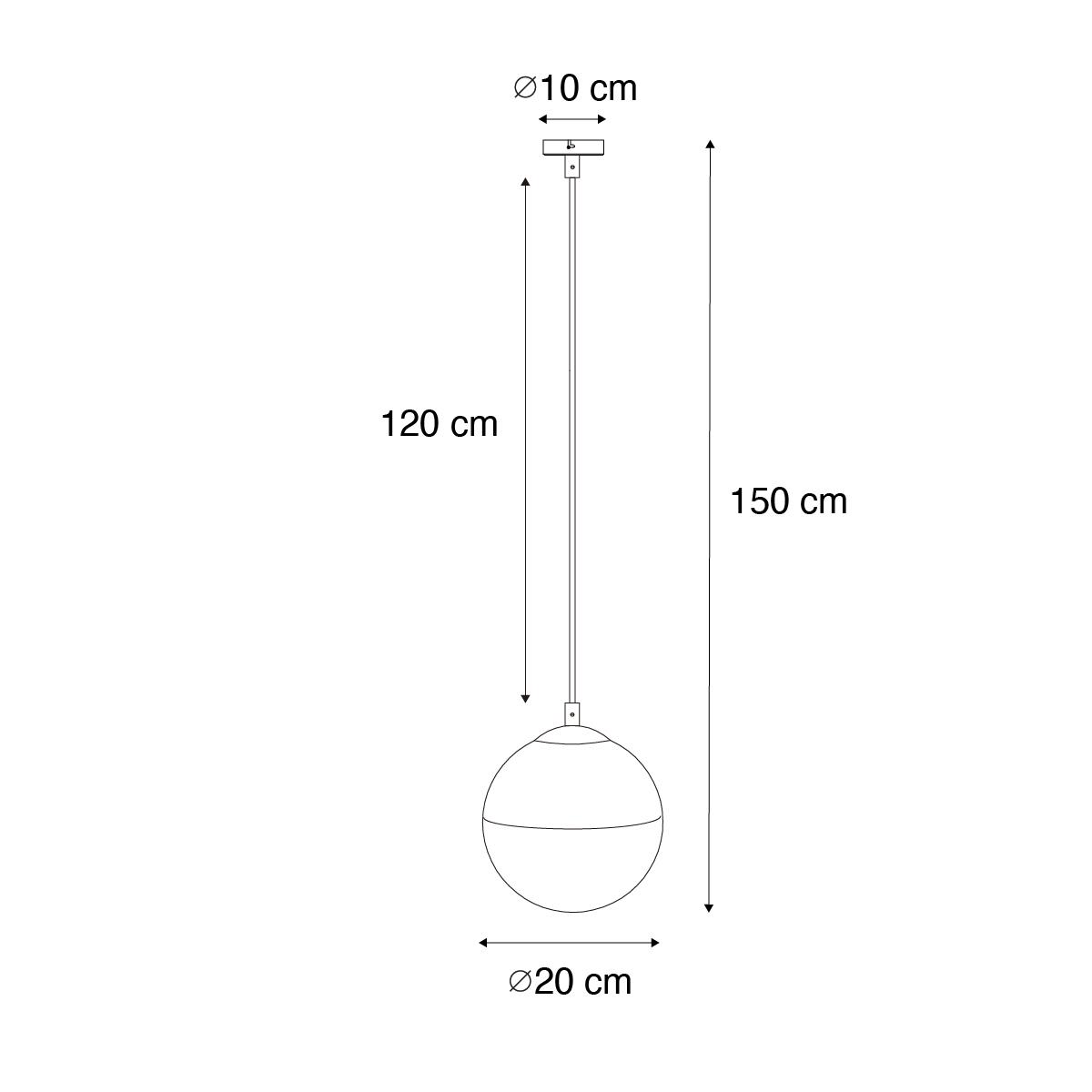 QAZQA Retro hanglamp zwart met helder glas 20 cm - Eclipse