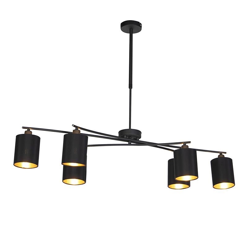 QAZQA Smart hanglamp zwart verstelbaar incl. 6 Wifi B35 - Lofty
