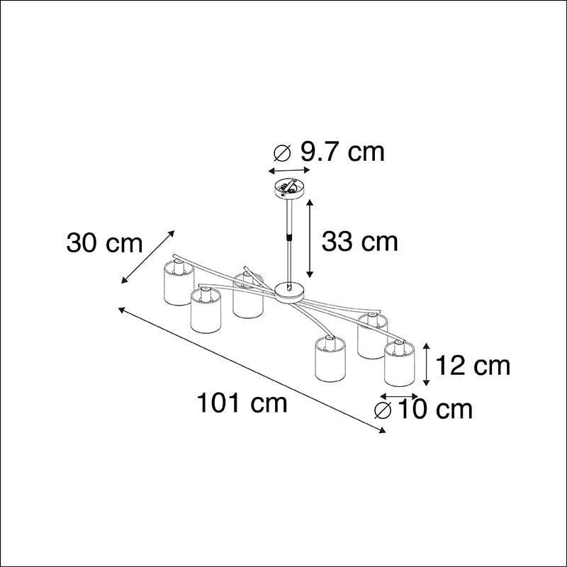 QAZQA Smart hanglamp zwart verstelbaar incl. 6 Wifi B35 - Lofty