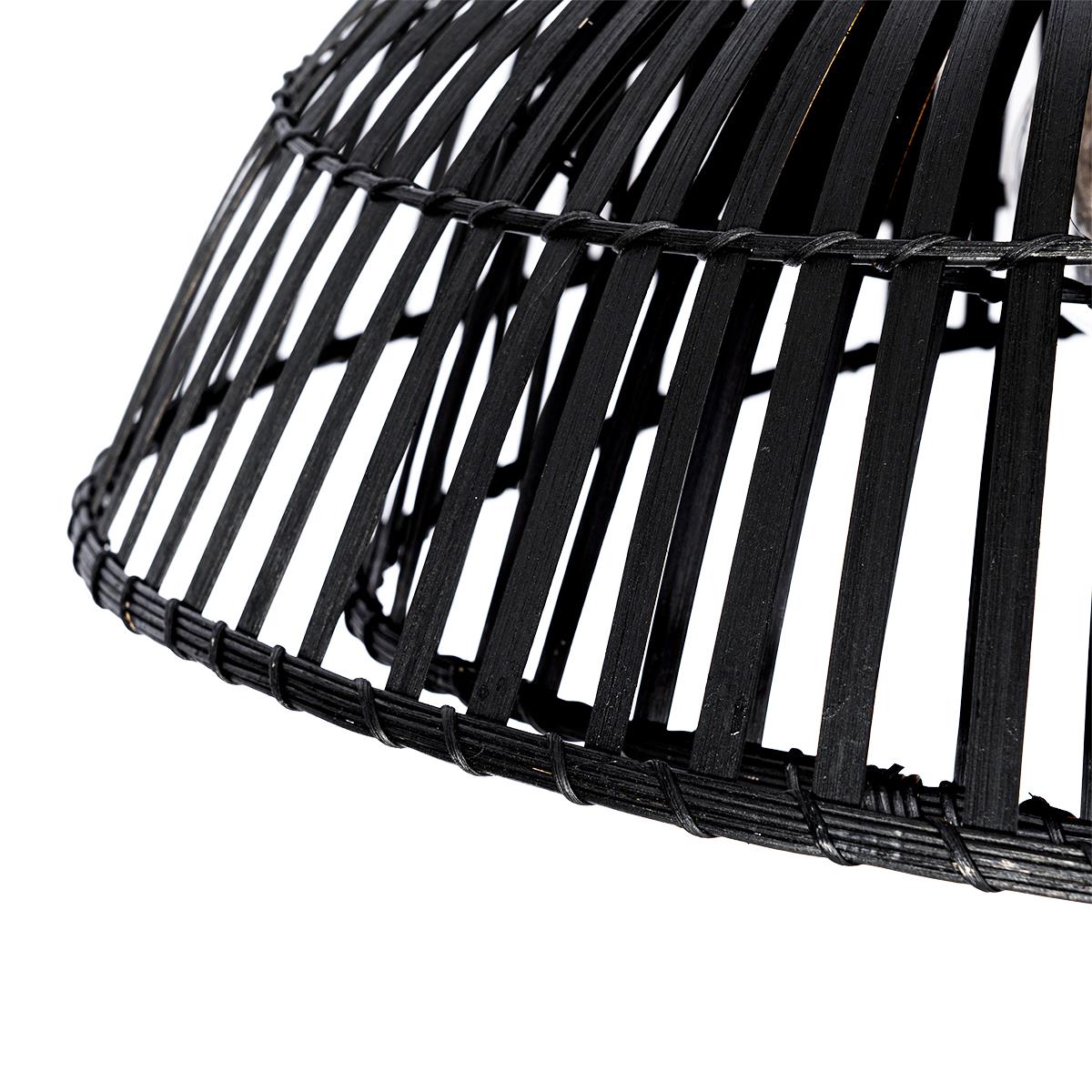 QAZQA Oosterse hanglamp zwart bamboe 62 cm - Pua