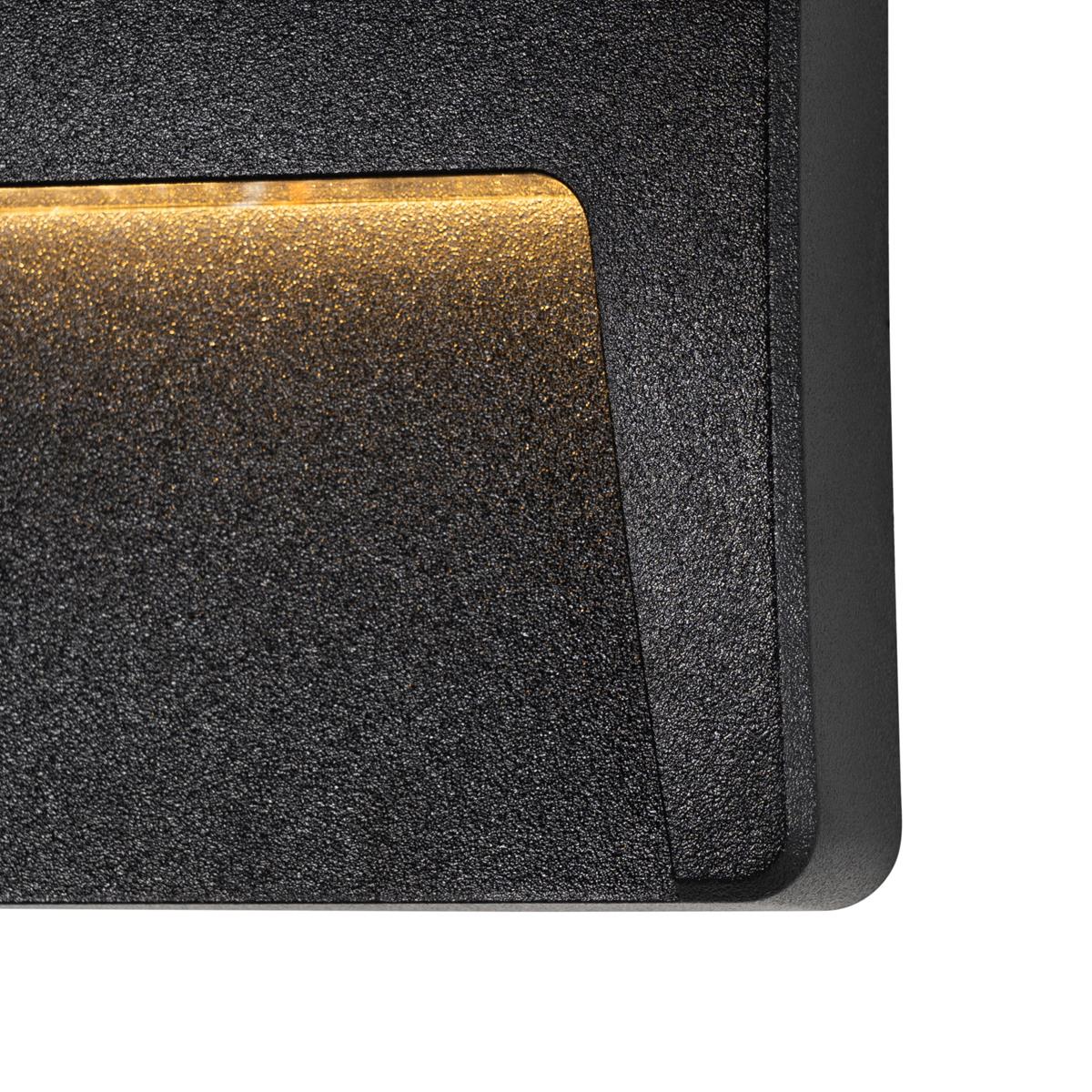 QAZQA Buiten wandlamp zwart vierkant incl. LED IP65 - Gem